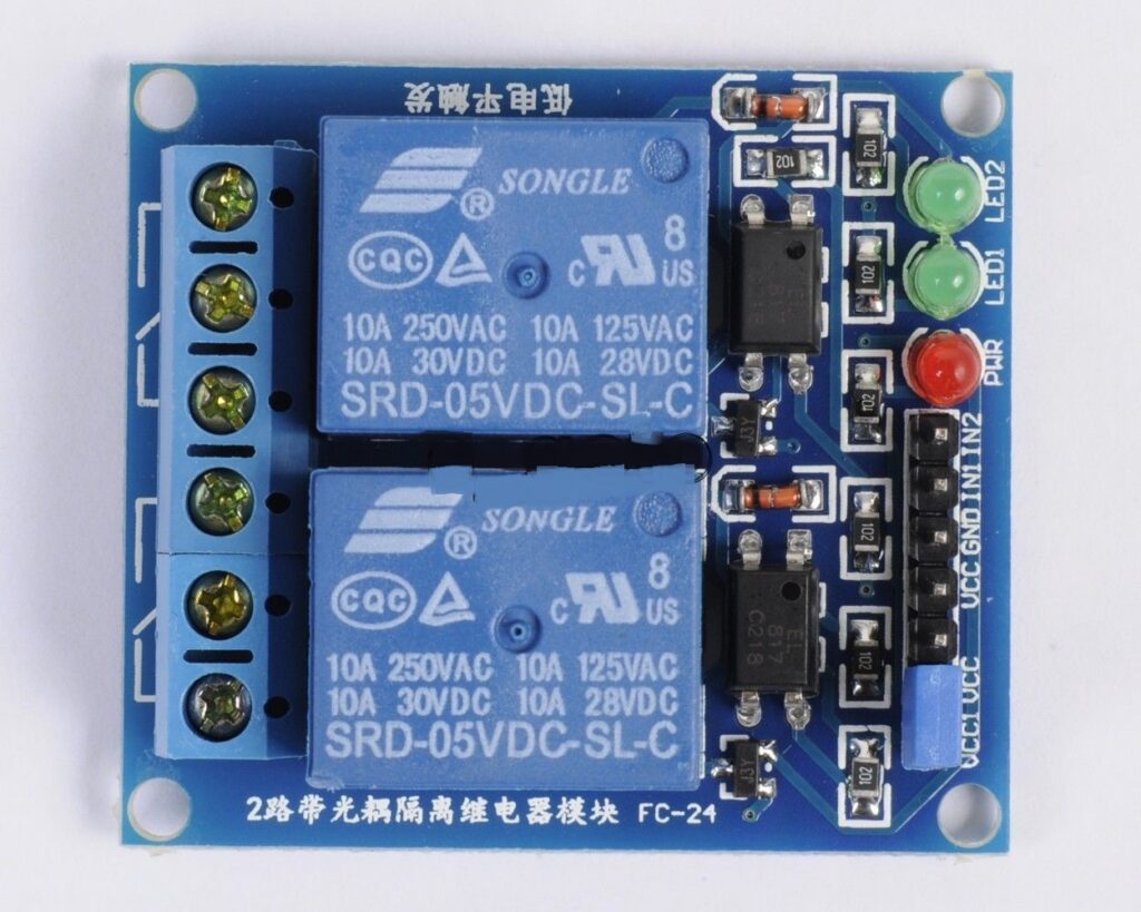 Módulo de controlo com relé de 5v - dois canais